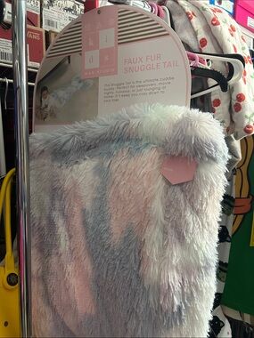 Faux Fur Snuggle Tail - Pastel Rainbow